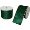 Clayre & Eef LI0128GR Nastro Verde Bordo Oro 6,3 cm x 5 m