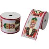 Clayre & Eef LI0135 Nastro Schiaccianoci 6,3cm x 5m Bianco Rosso Oro Verde