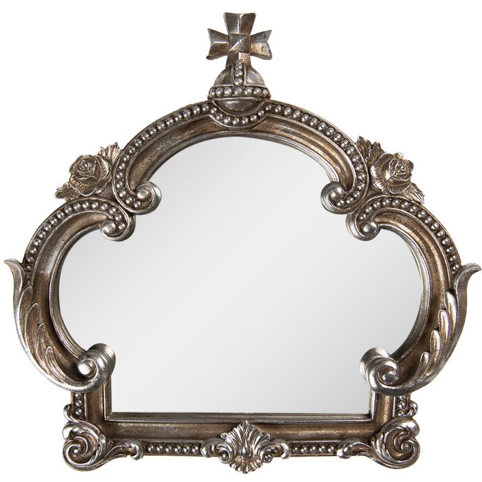 Clayre & Eef 62S319 Specchio Barocco da parete Argento 30x3x30 cm