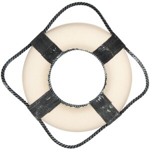 Clayre & Eef 66068 Decorazione Salvagente Bianco Blu Ø 31x6 cm