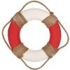 Salvagente decorativo Clayre & Eef Ø 37x7 cm Bianco Rosso Nautico