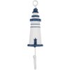 Clayre & Eef 66070BL Gancio a muro Faro metallo legno bianco blu 4x4x18 cm