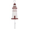 Clayre & Eef 66070R Gancio da parete faro legno metallo bianco rosso 4x4x18 cm