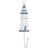 Clayre & Eef 66071 Gancio da parete Faro marittimo bianco-blu 4x4x18 cm
