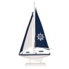 Clayre & Eef Decorazione Barca a vela 20x4x37 cm Decorazione marittima in legno Bianco Blu