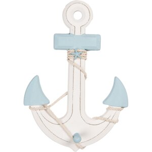 Clayre & Eef Decorazione Ancora 22x5x33 cm Bianco Blu...