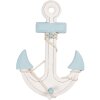 Clayre & Eef Decorazione Ancora 22x5x33 cm Bianco Blu MDF Legno Marittimo
