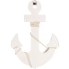 Clayre & Eef Decorazione Ancora 22x5x33 cm Bianco Blu MDF Legno Marittimo