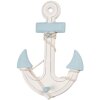 Clayre & Eef Decorazione Ancora 22x5x33 cm Bianco Blu MDF Legno Marittimo