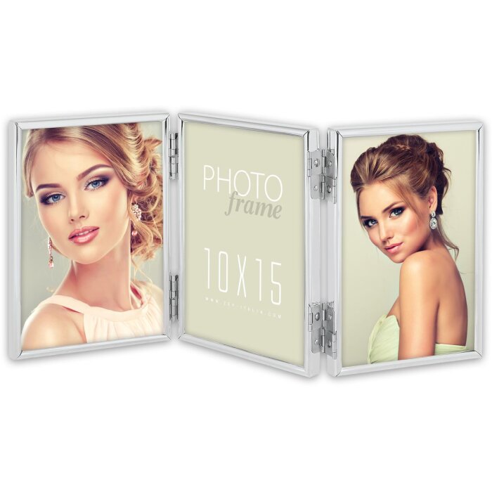 ZEP cornice tripla 120TS01 metallo argentato 3 foto 13x18 cm