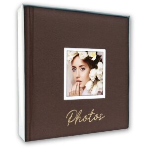 ZEP Album fotografico Dante Brown 32x32 cm 60 pagine bianche con foratura a finestra