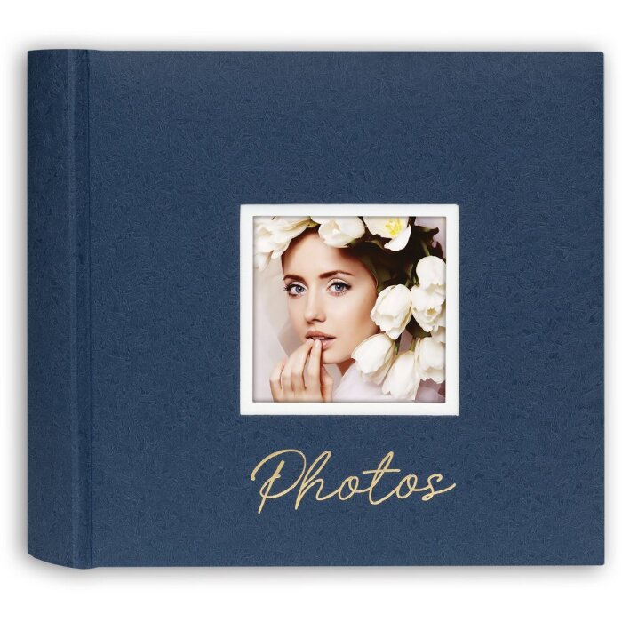ZEP Album fotografico Dante Blu 32x32 cm 60 pagine bianche a perforazione di finestra