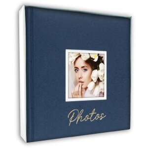 ZEP Album fotografico Dante Blu 32x32 cm 60 pagine bianche a perforazione di finestra