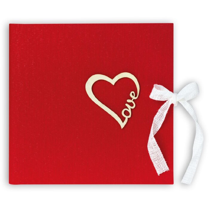 ZEP album fotografico Symphony 7 tessuto rosso cuore damore 23x23cm 28 pagine con scatola regalo
