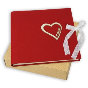 ZEP album fotografico Symphony 7 tessuto rosso cuore damore 23x23cm 28 pagine con scatola regalo
