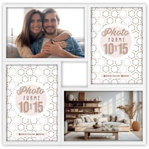 Cornice ZEP MDF Bari Bianco per 4 foto 10x15 cm