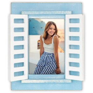 ZEP Cornice in legno Procida Blue 10x15 cm con persiane