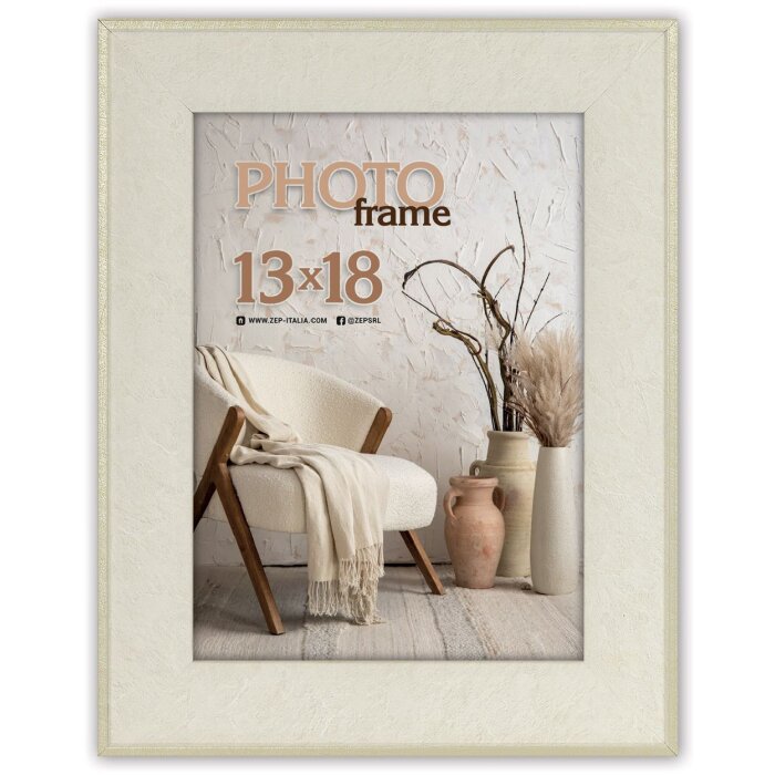 Cornice ZEP Colmar White 15x20 cm effetto legno con supporto