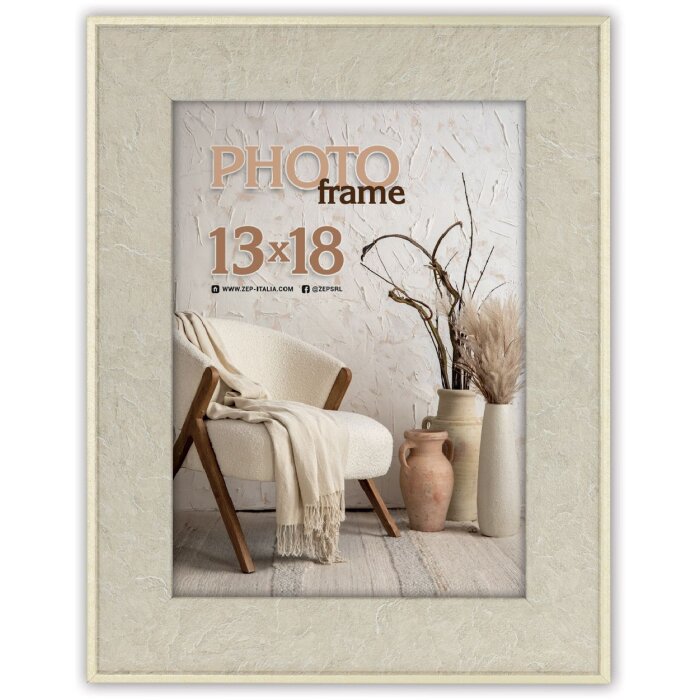 Cornice ZEP Colmar Grey 15x20 cm in polistirolo effetto legno con supporto