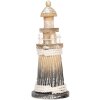 Clayre & Eef Faro decorativo in legno MDF marrone bianco Ø 8x19 cm Stile country