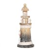 Clayre & Eef Faro decorativo in legno MDF marrone bianco Ø 8x19 cm Stile country