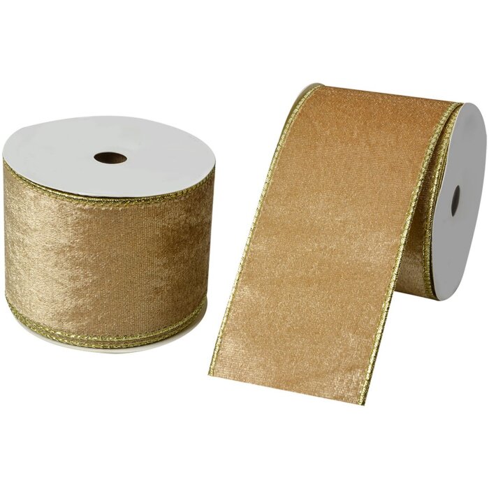 Clayre & Eef LI0128GO Nastro Beige-Oro 6,3 cm x 5 m