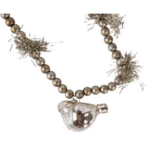 Clayre & Eef 65989 Ghirlanda natalizia argento 180 cm...