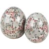 Uovo decorativo Clayre & Eef 6CE1972M Ceramica Grigio Rosa Ø 10x12 cm Stile Country