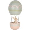 Clayre & Eef Decorazione Coniglio Mongolfiera Beige Blu Ø 12x25 cm