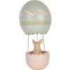Clayre & Eef Decorazione Coniglio Mongolfiera Beige Blu Ø 12x25 cm