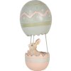 Clayre & Eef Decorazione Coniglio Mongolfiera Beige Blu Ø 12x25 cm