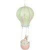 Ciondolo decorativo Clayre & Eef Coniglio Mongolfiera Beige Verde Ø14x34cm