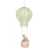 Ciondolo decorativo Clayre & Eef Coniglio Mongolfiera Beige Verde Ø14x34cm