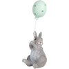 Clayre & Eef Coniglio decorativo con palloncino grigio 7x6x18 cm Decorazione pasquale in stile country