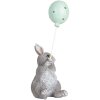 Clayre & Eef Coniglio decorativo con palloncino grigio 7x6x18 cm Decorazione pasquale in stile country