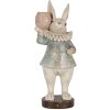 Clayre & Eef Coniglio decorativo in stile country Beige Blu 11x10x28 cm in poliresina