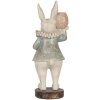 Clayre & Eef Coniglio decorativo in stile country Beige Blu 11x10x28 cm in poliresina