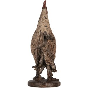 Clayre & Eef 6PR5481 Gallo decorativo Beige Brown 26x13x33 cm Poliresina