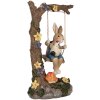 Clayre & Eef figurina decorativa coniglio su altalena stile country 20x12x32 cm