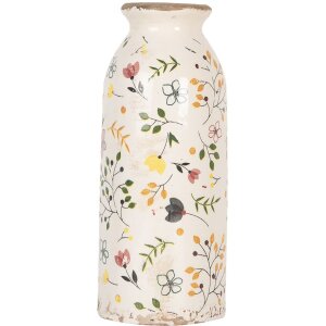 Vaso in ceramica Clayre & Eef Ø 8x20 cm Beige...