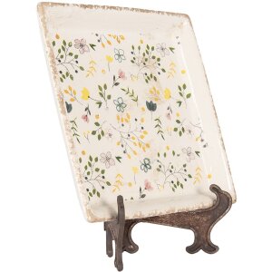 Clayre & Eef Piatto decorativo 22x22 cm Beige in...