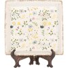 Clayre & Eef Piatto decorativo 22x22 cm Beige in ceramica vintage a motivi floreali