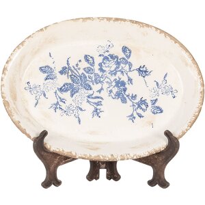 Clayre & Eef 6CE2020 Piatto decorativo Beige-Blu...