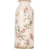 Vaso Clayre & Eef Ø 8x20 cm Beige stile antico vintage con motivo floreale