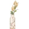 Vaso Clayre & Eef Ø 8x20 cm Beige stile antico vintage con motivo floreale