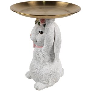 Clayre & Eef Decorazione Coniglio con ciotola oro...