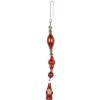 Clayre & Eef 65991 Ciondolo natalizio in vetro rosso argento 1x1x25 cm stile country