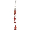 Clayre & Eef 65991 Ciondolo natalizio in vetro rosso argento 1x1x25 cm stile country