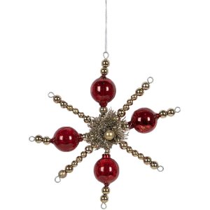 Clayre & Eef 65992 Ciondolo natalizio in vetro rosso...