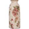 Clayre & Eef 6CE2027 Vaso Beige Rosa Motivo Floreale Ø 8x20 cm Ceramica Vintage